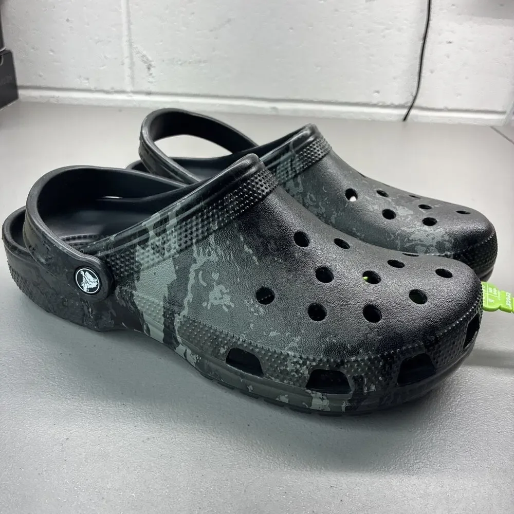 Crocs Classic Veil Camo Black Tac Unisex NEW Size 8 Men’s Or 10 Women’s